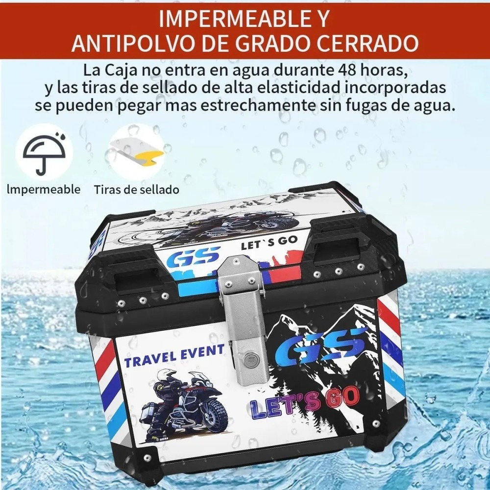 Caja Para Moto Cajuela Casco Maletero Equipaje Trasero 46l