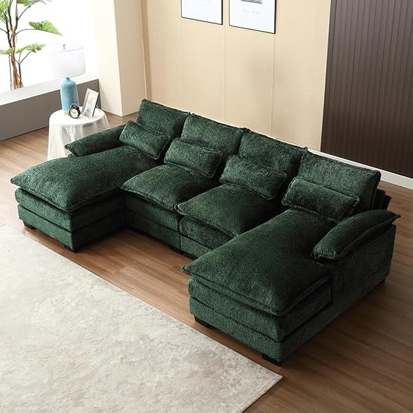 Sofá seccional de 110,6" para sala de estar con chaise longue