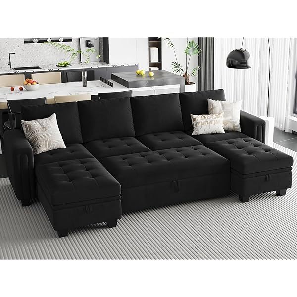 Sofá cama modular seccional con sofá cama extraíble Sofá cama modular de dos plazas