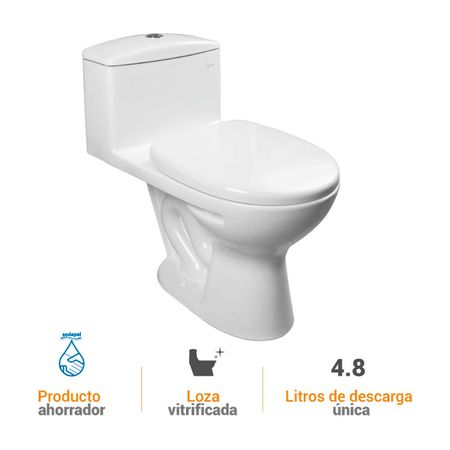 Inodoro One Piece Ibiza Blanco + Ovalín para sobreponer Bari Blanco Vainsa