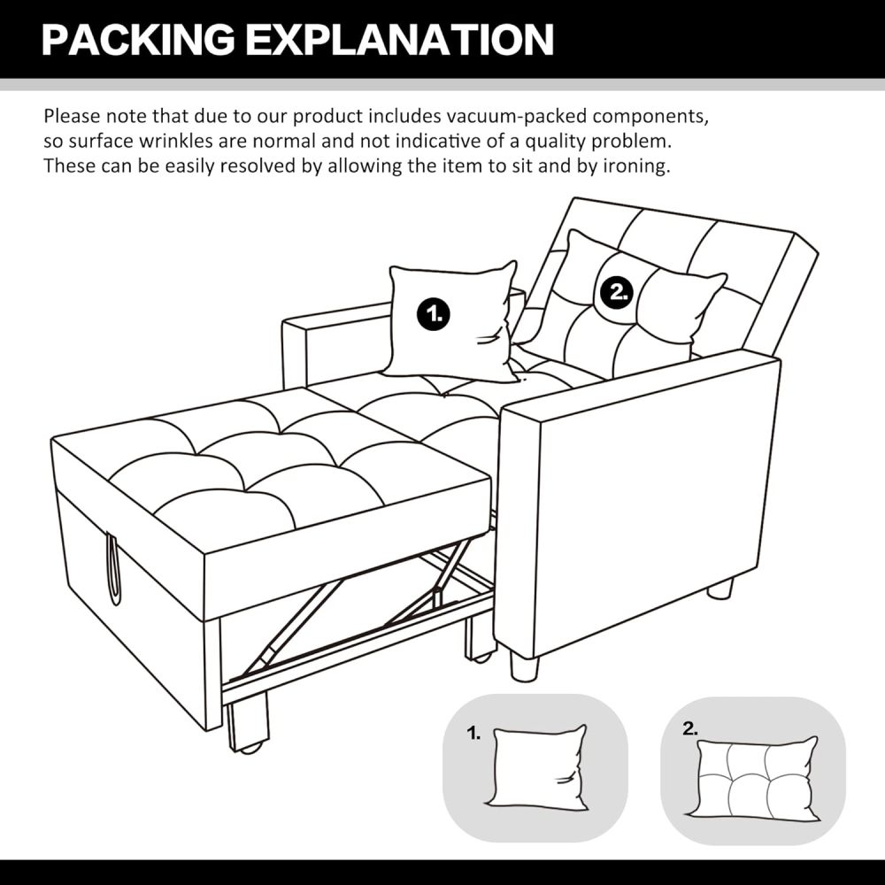 [Actualizado] Silla convertible, cama 3 en 1, respaldo ajustable sin escalón, sillón, sofá, cama, forro polar, gris oscuro, uno individual
