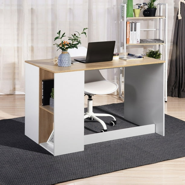 Escritorio para Computadora Escritorio para oficina en casa con estante de almacenamiento FurnitureR Clásico