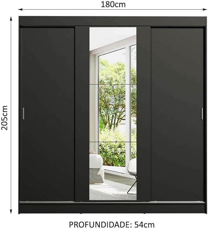 Ropero Closet con 3 Puertas y 1 Espejo Reno