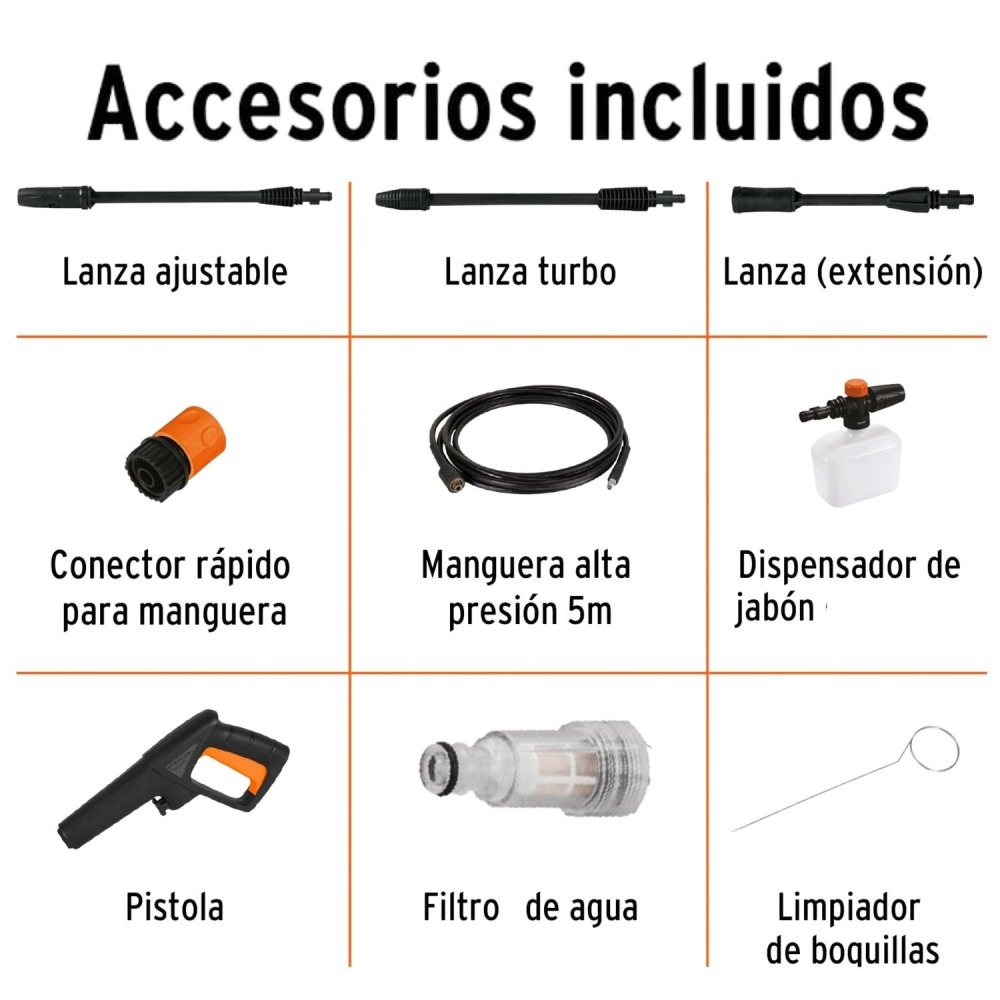 Combo hidrolavadora 1800PSI manguera 20m + pistola de riego Truper
