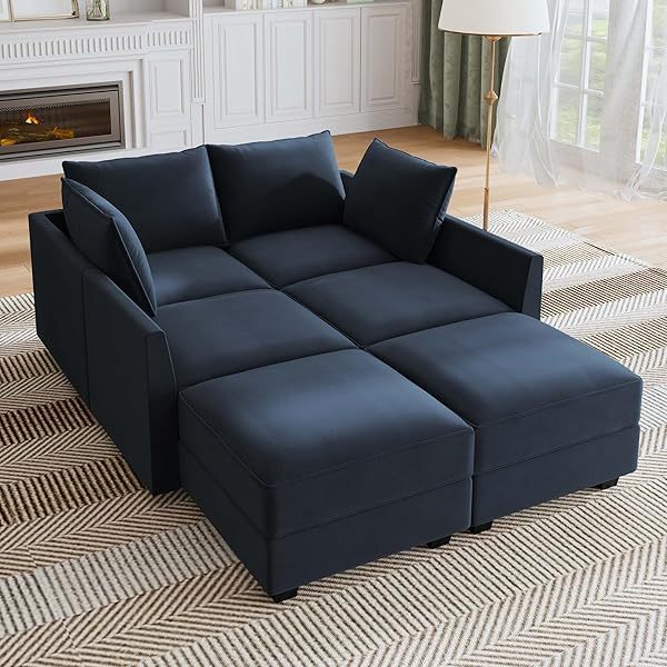 Sofá cama modular seccional con espacio de almacenamiento Sofás cama seccionales de terciopelo