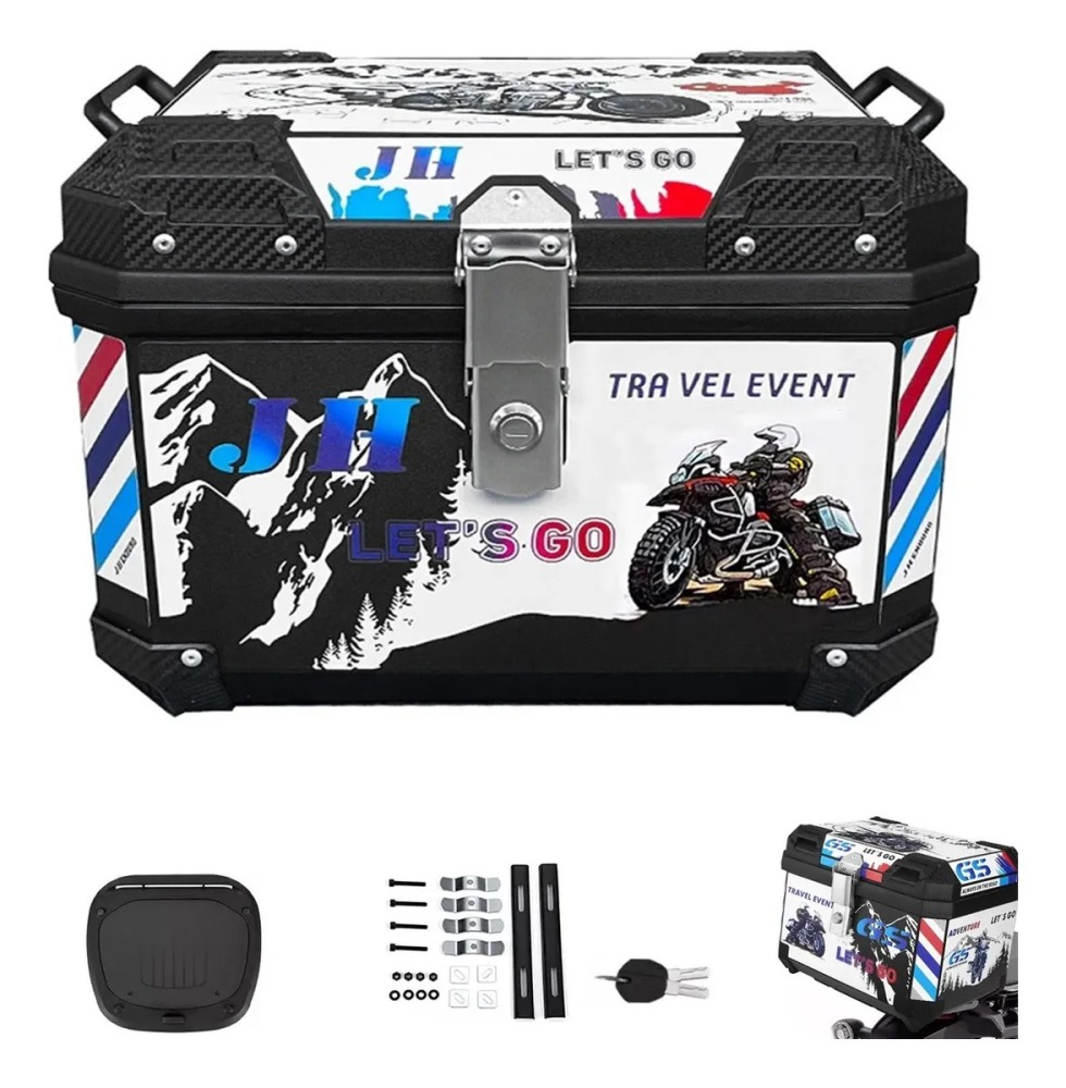 Caja Para Moto Cajuela Casco Maletero Equipaje Trasero 46l