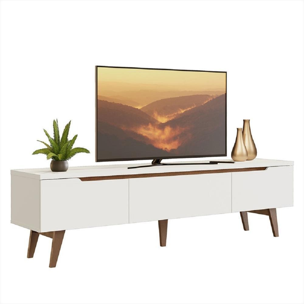 Centro De Entretenimiento Mesa Para Tv Reims Hasta 75 Pulgadas Blanco