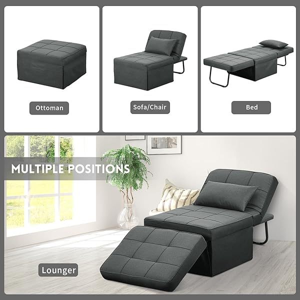 Sofá cama convertible, sillón cama futón multifuncional 4 en 1