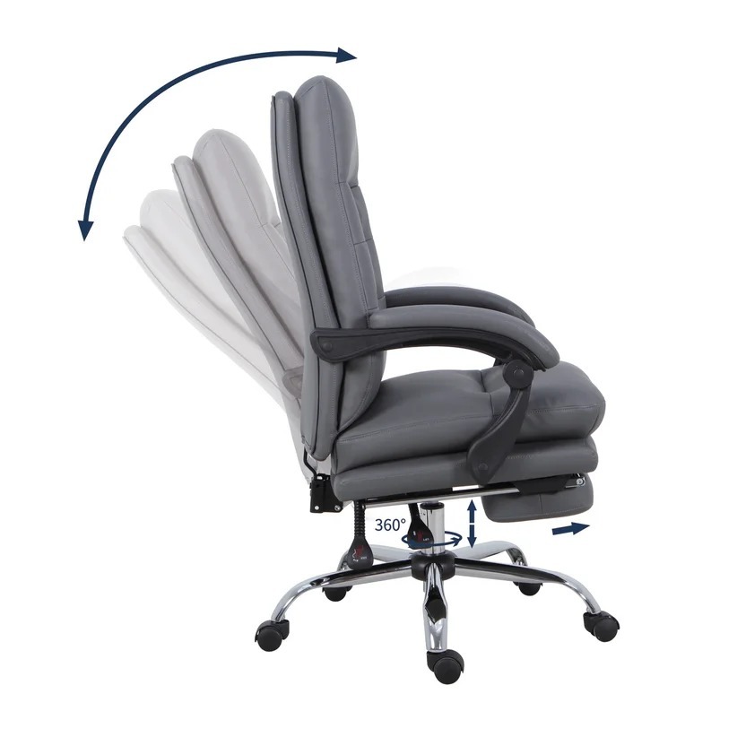 Silla de Escritorio Rocky Ejecutiva Giratoria Gris Just Home Collection