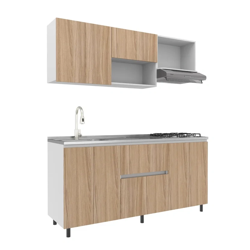 Cocina Integral 1.80 Metros  Incluye Mesón Poceta Izquierda con 4 Fogones a Gas