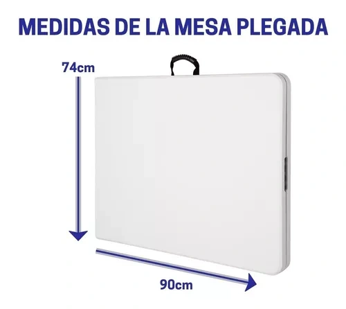 Mesa Plegable Portafolio Plástico 180cm Jardín