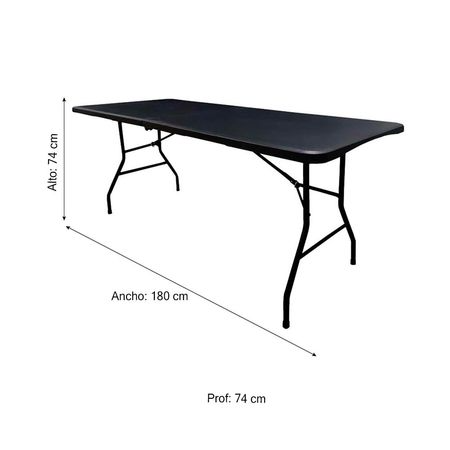 Mesa Catering Plegable Negro 180cm
