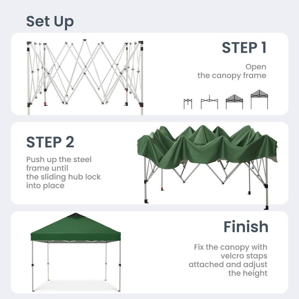 PHI VILLA - Toldo parasol con bloqueo UV de 4 x 4 m con kits de herramientas, pantalla de cenador para patio al aire libre, eventos de jardín, marrón