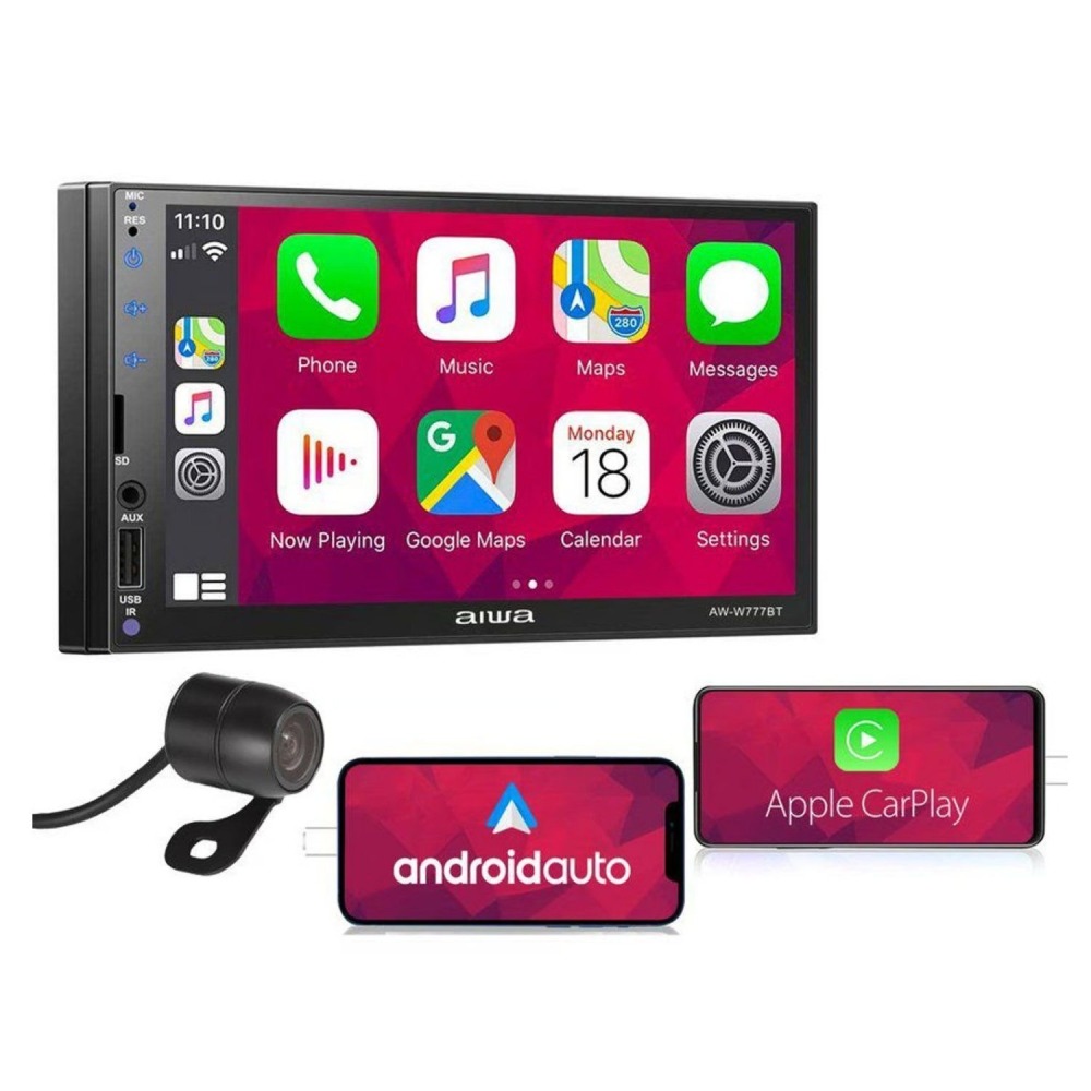 Autoradio Aiwa 7 Bluetooth Mirrorlink AndroidAuto Carplay con Camara