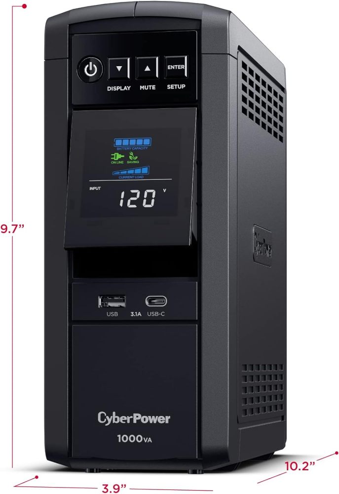 CP1000PFCLCD PFC Sinewave UPS 1000VA 600W PFC Compatible Mini
