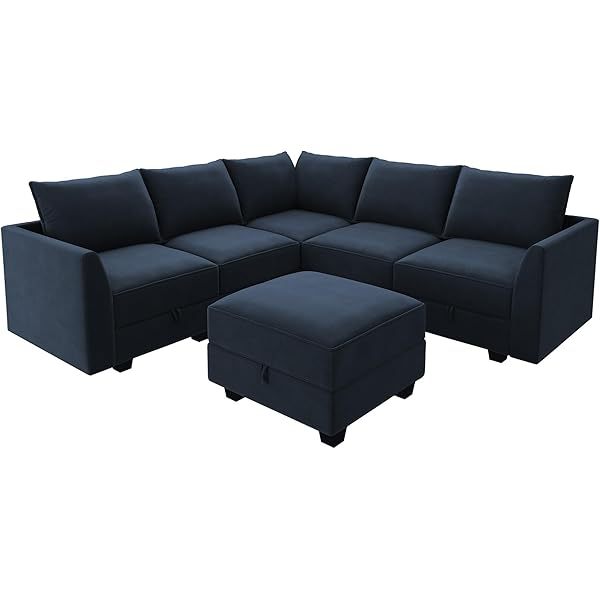 Sofá cama modular seccional con espacio de almacenamiento Sofás cama seccionales de terciopelo