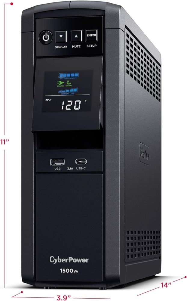 CP1000PFCLCD PFC Sinewave UPS 1000VA 600W PFC Compatible Mini