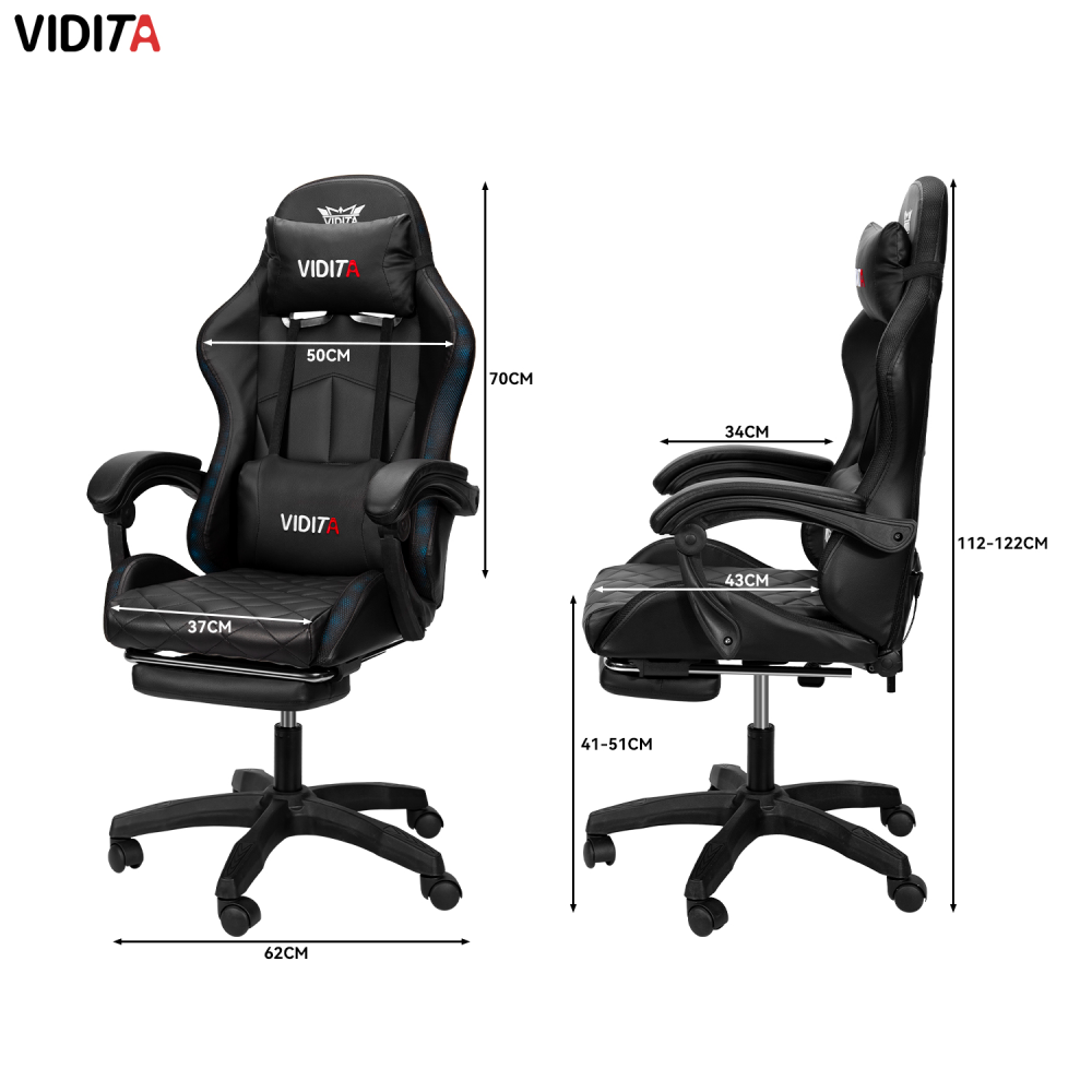 Silla Gamer RGB K-night Reclinable Con Masajeasdor Reposapiés Negra