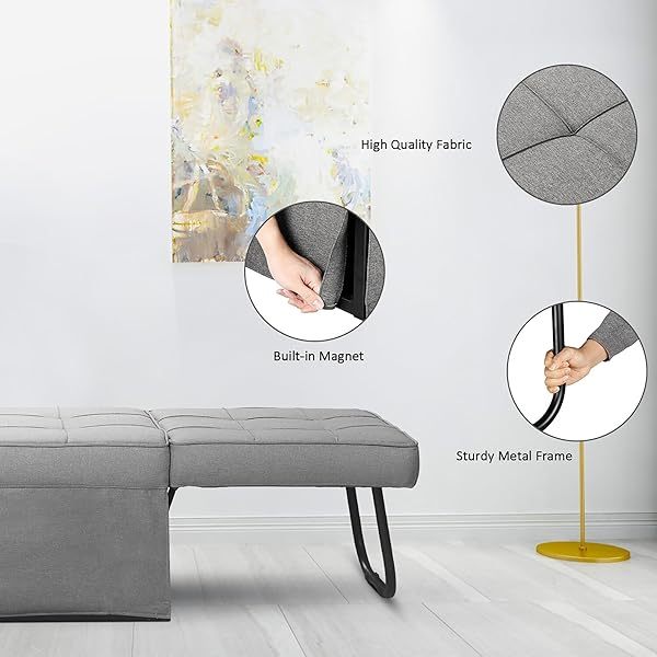 Sofá cama convertible, sillón cama futón multifuncional 4 en 1