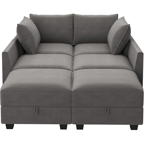Sofá cama modular seccional con espacio de almacenamiento Sofás cama seccionales de terciopelo