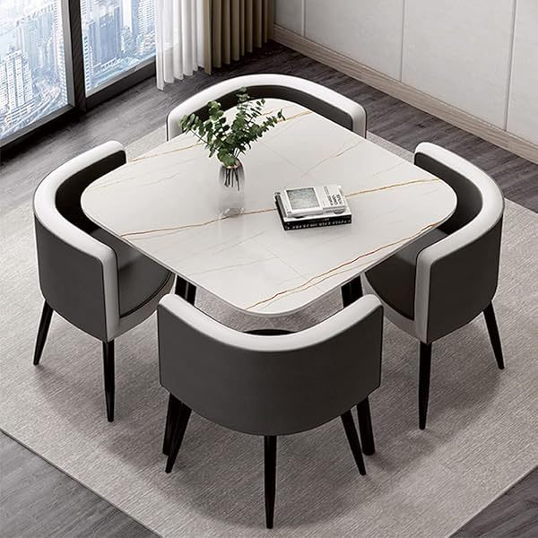Mesa de comedor de 4 pies, mesa de centro de estilo moderno, mesa de comedor de 31,5 pulgadas, mesa de cocina de piedra simple para el hogar, restaurante, cafetería