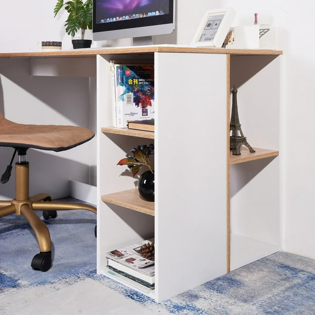 Escritorio para Computadora Escritorio para oficina en casa con estante de almacenamiento FurnitureR Clásico