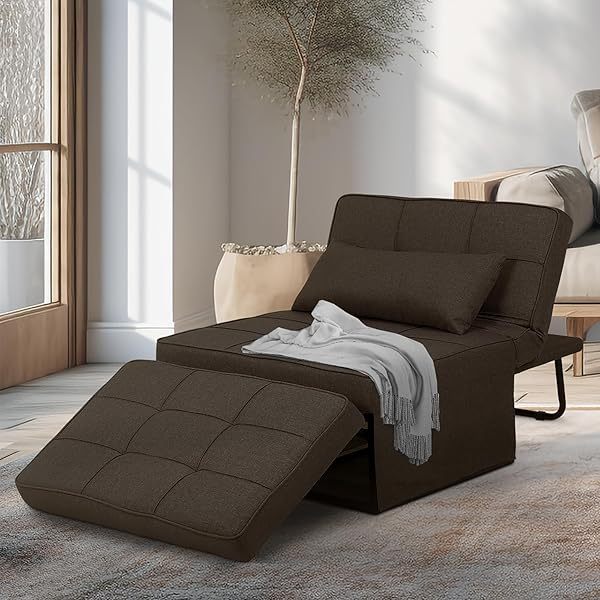Sofá cama convertible, sillón cama futón multifuncional 4 en 1