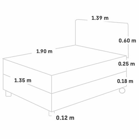 Dormitorio Consul Black 2 Plazas + 2 Almohadas + Protector