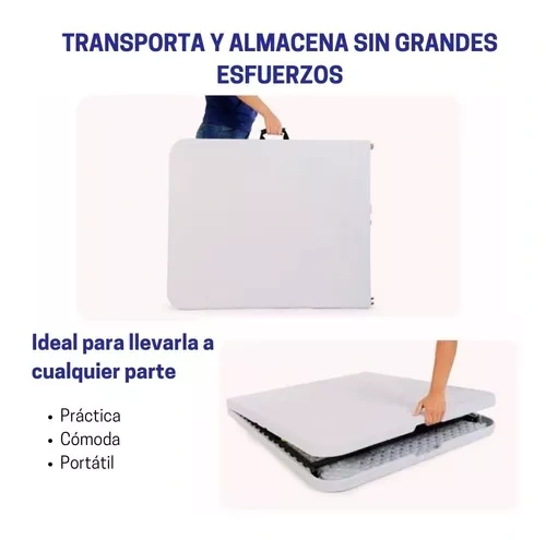 Mesa Plegable Portafolio Plástico 180cm Jardín
