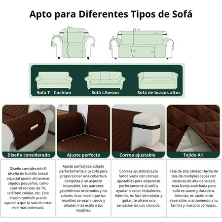 Cobertor Reversible de Muebles de 1, 2 y 3 Asientos Turquesa