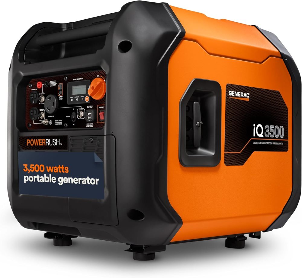 GP2500i Generador inversor portátil de 2.500 vatios de gas, diseño compacto y ligero con capacidad paralela, produce energía limpia y estable, compatible con CARB, naranja/negro