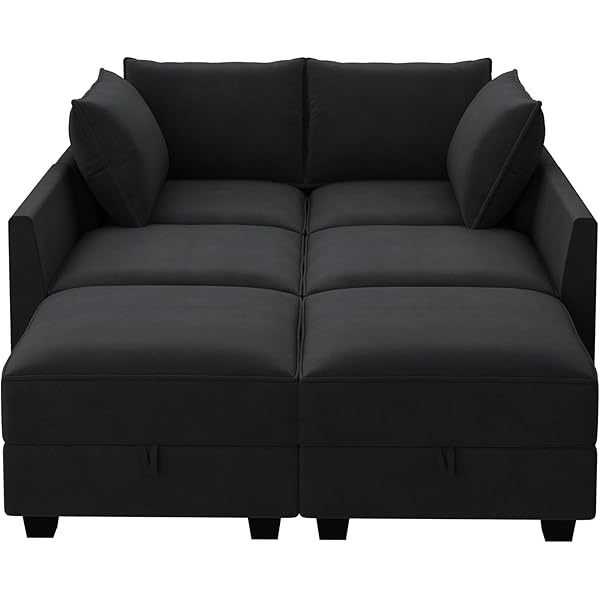 Sofá cama modular seccional con espacio de almacenamiento Sofás cama seccionales de terciopelo