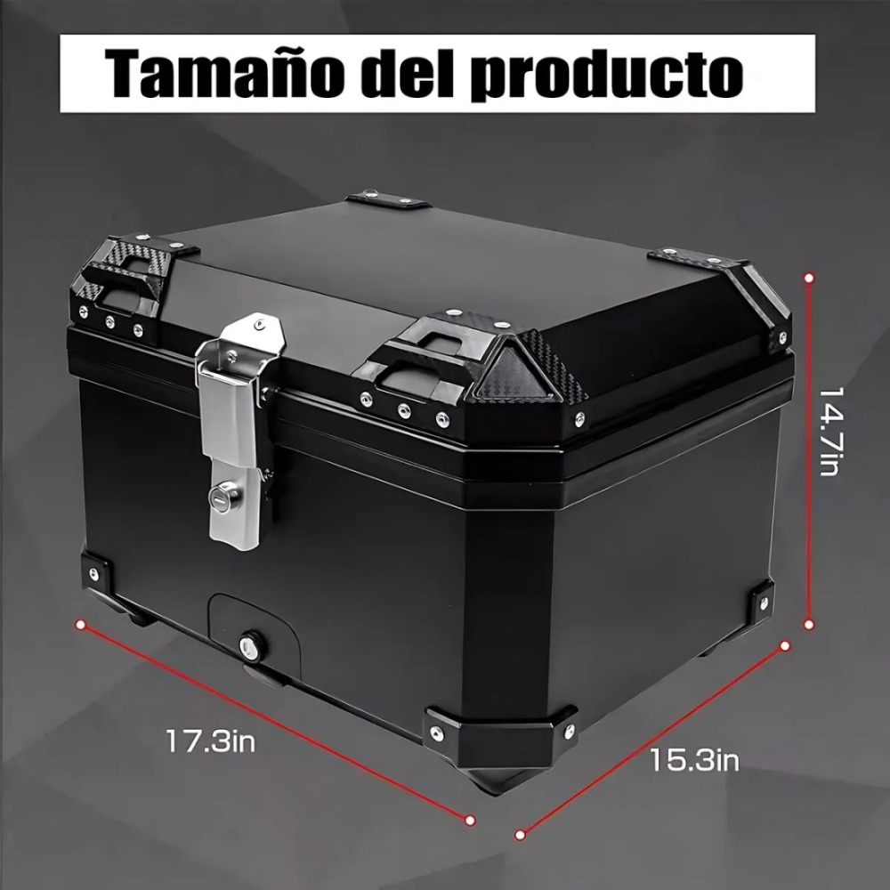 Baul Trasero Caja Moto Abs Respaldo Acojinado 45l