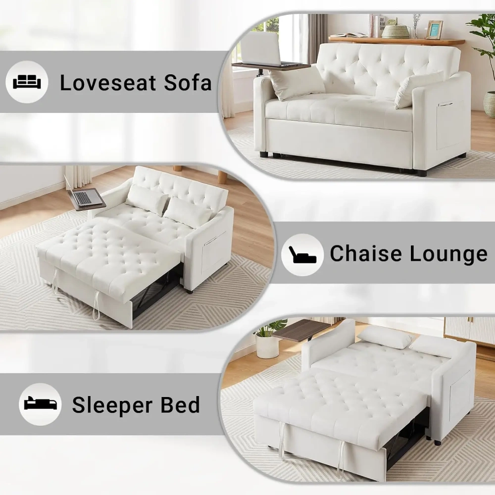 Sofá cama convertible 3 en 1, sofá cama extraíble con respaldo ajustable en 3 niveles
