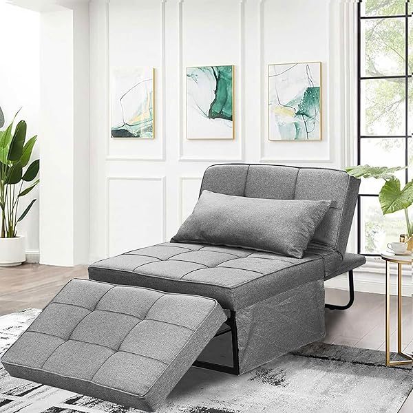 Sofá cama convertible, sillón cama futón multifuncional 4 en 1