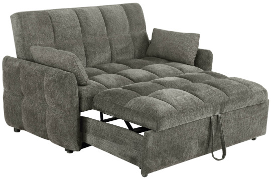 FrostGlen Tufted Cushion Sleeper Sofa Bed Dark Grey