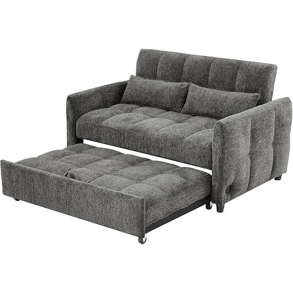 Sofá cama convertible de 52,8" con dos plazas, sofá cama capitoné 3 en 1