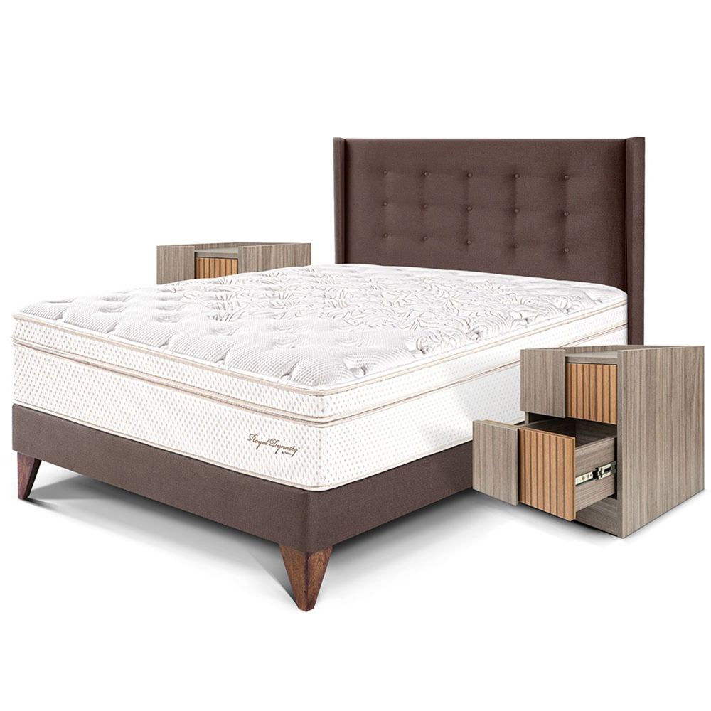 2 Plz + 2 Veladores + 2 Almohadas Viscoelásticas + Protector
