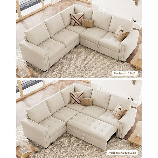 Sofá cama modular seccional con sofá cama extraíble Sofá cama modular de dos plazas