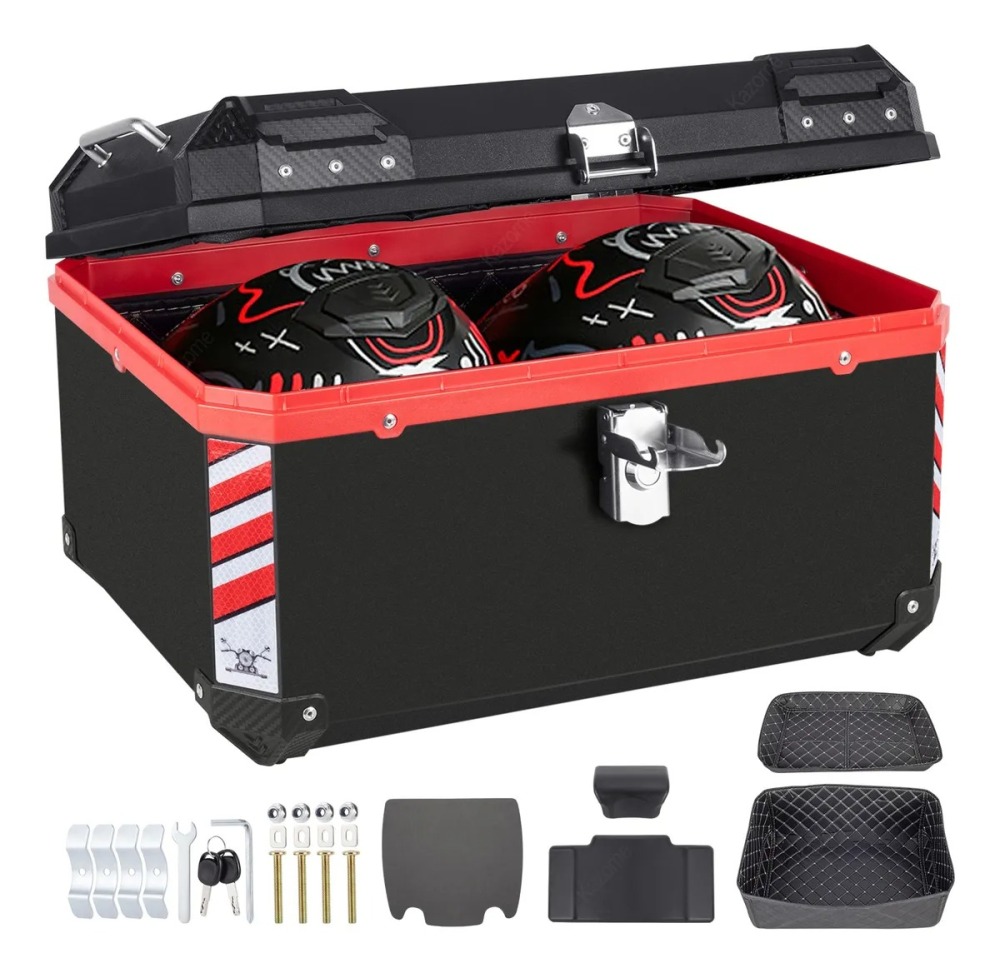 65 L Cajas Para Moto Top Case Impermeable Acomodar 2 Cascos