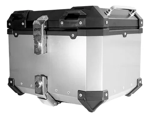 Maletero de motocicleta de 45 litros, de aluminio gris y desmontable