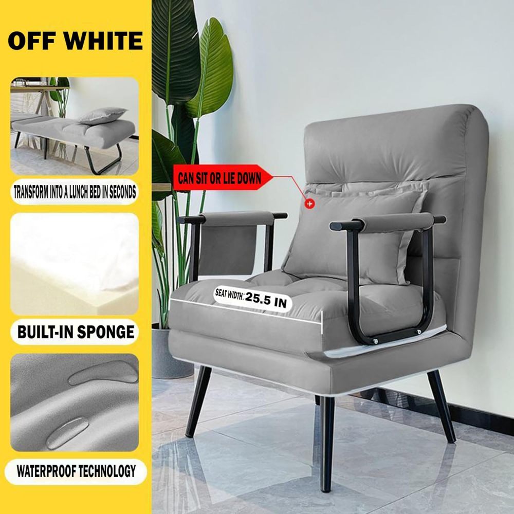 Sofá cama convertible, cama plegable tres en uno, sofá individual, respaldo ajustable, sillón decorativo multifuncional, silla de visualización de películas, silla de salón moderna