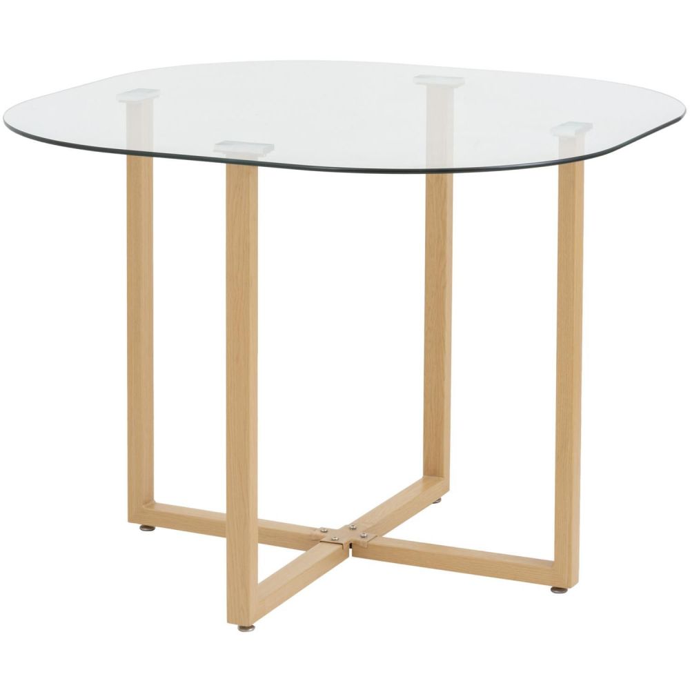 Juego de Comedor Graph 4 Puestos de Vidrio 100x100x75 cm