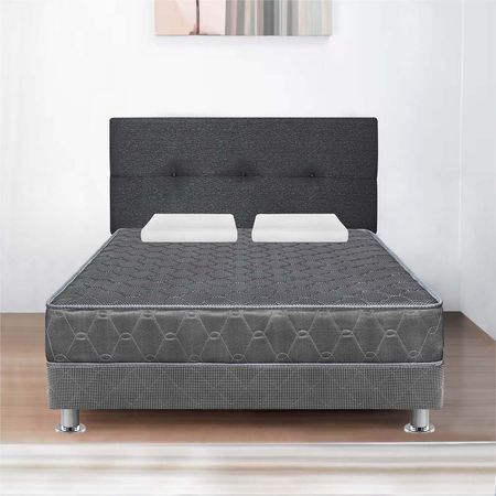 Dormitorio Acqua 2 Plazas Gris/Gris + Sofá Cama