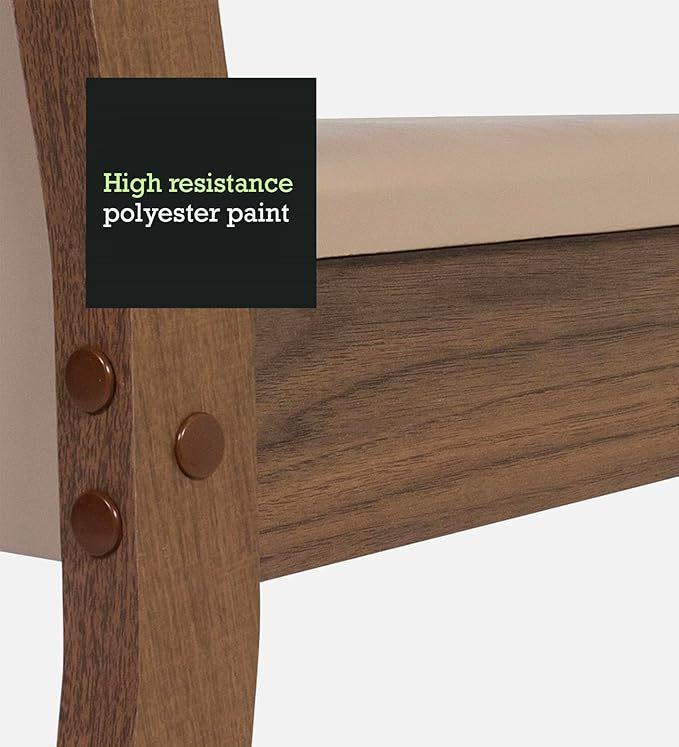 Conjunto Comedor, Mesa Tapa de Madera con 6 Sillas Jaíne - Marrón/Creme