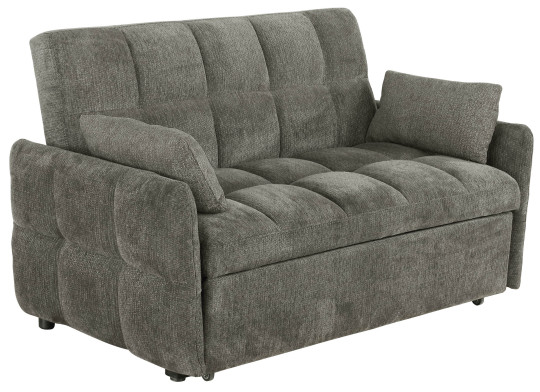FrostGlen Tufted Cushion Sleeper Sofa Bed Dark Grey