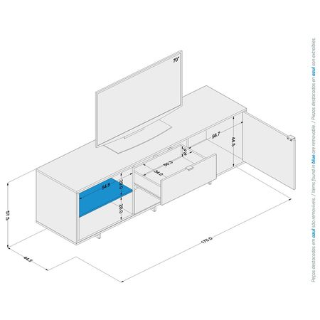 Mesa para TV  Atlanta 70''