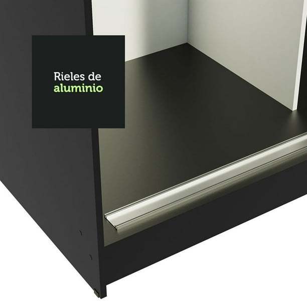 Ropero Closet  3 Puertas Corredizas Negro/Marrón