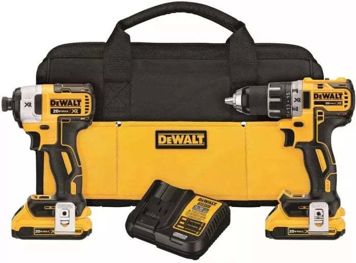 Kit combinado de taladro inalámbrico 20V Max XR, sin escobillas, 2 herramientas (DCK283D2)