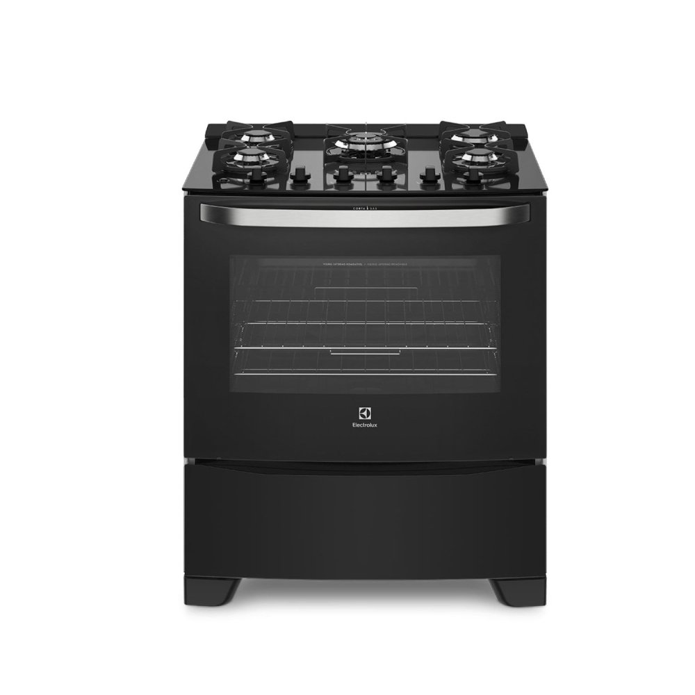 Cocina  con Vidrio Templado de 5 Quemadores Negra 76GS